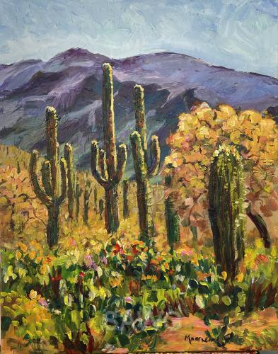 Saguaros in the Spring by Madeleine Shulman